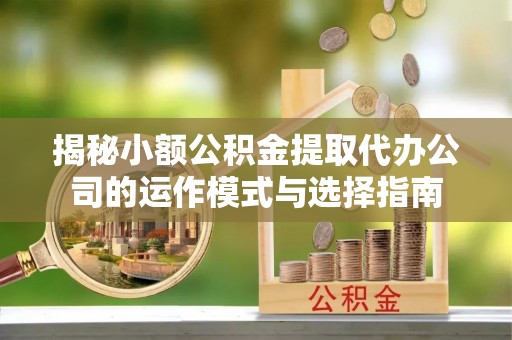 卧龙揭秘小额公积金提取代办公司的运作模式与选择指南