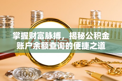 卧龙掌握财富脉搏，揭秘公积金账户余额查询的便捷之道